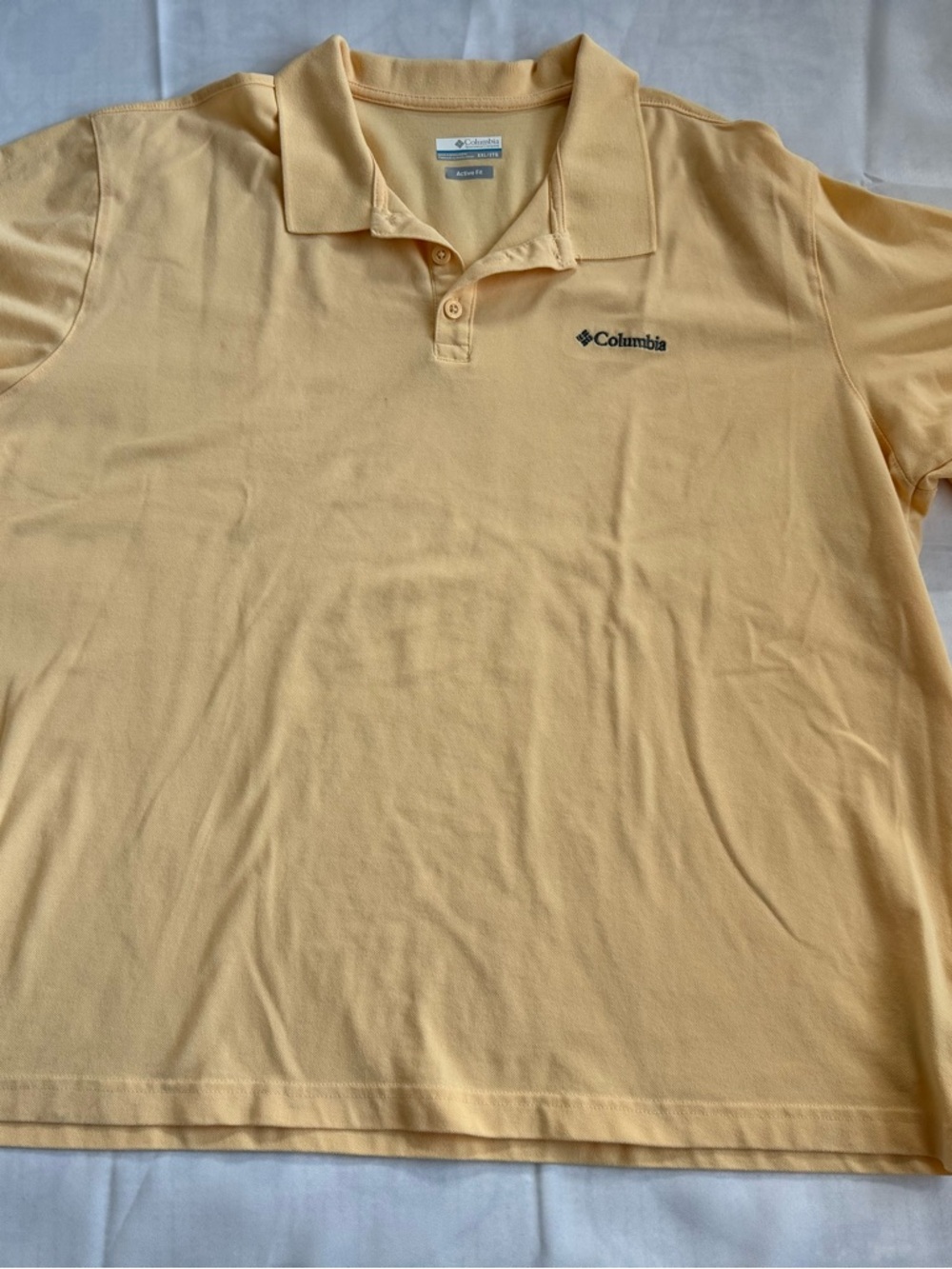 Columbia Men’s Light Yellow Polo with Embroidered Logo